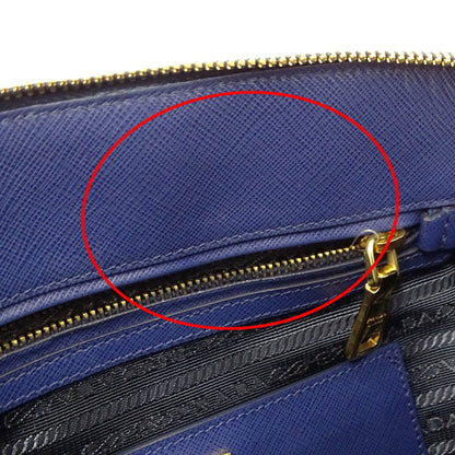 Prada Blue Saffiano Triangle Handbag Shoulder Bag (Pre-Owned)