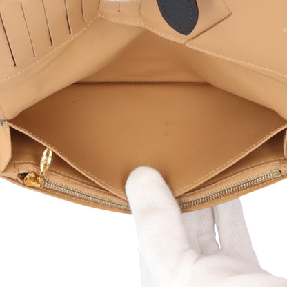 Louis Vuitton Black Noir Leather Long Wallet (Tri-Fold) (Pre-Owned)