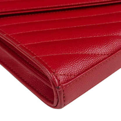 Saint Laurent Red Color Leather Chain/Shoulder Wallet (Pre-Owned)