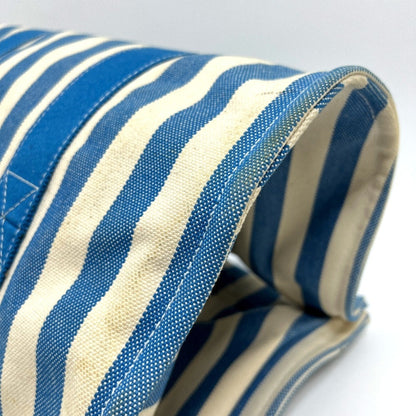 Hermes Blue White Yellow Canvas Handbag Pouch Tote Bag (Pre-Owned)