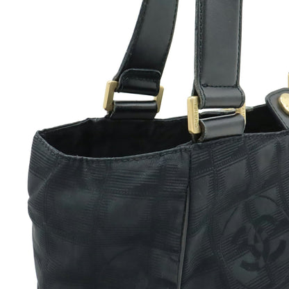 Chanel Black Nylon Handbag Shoulder Bag Tote Bag (Pre-Owned)