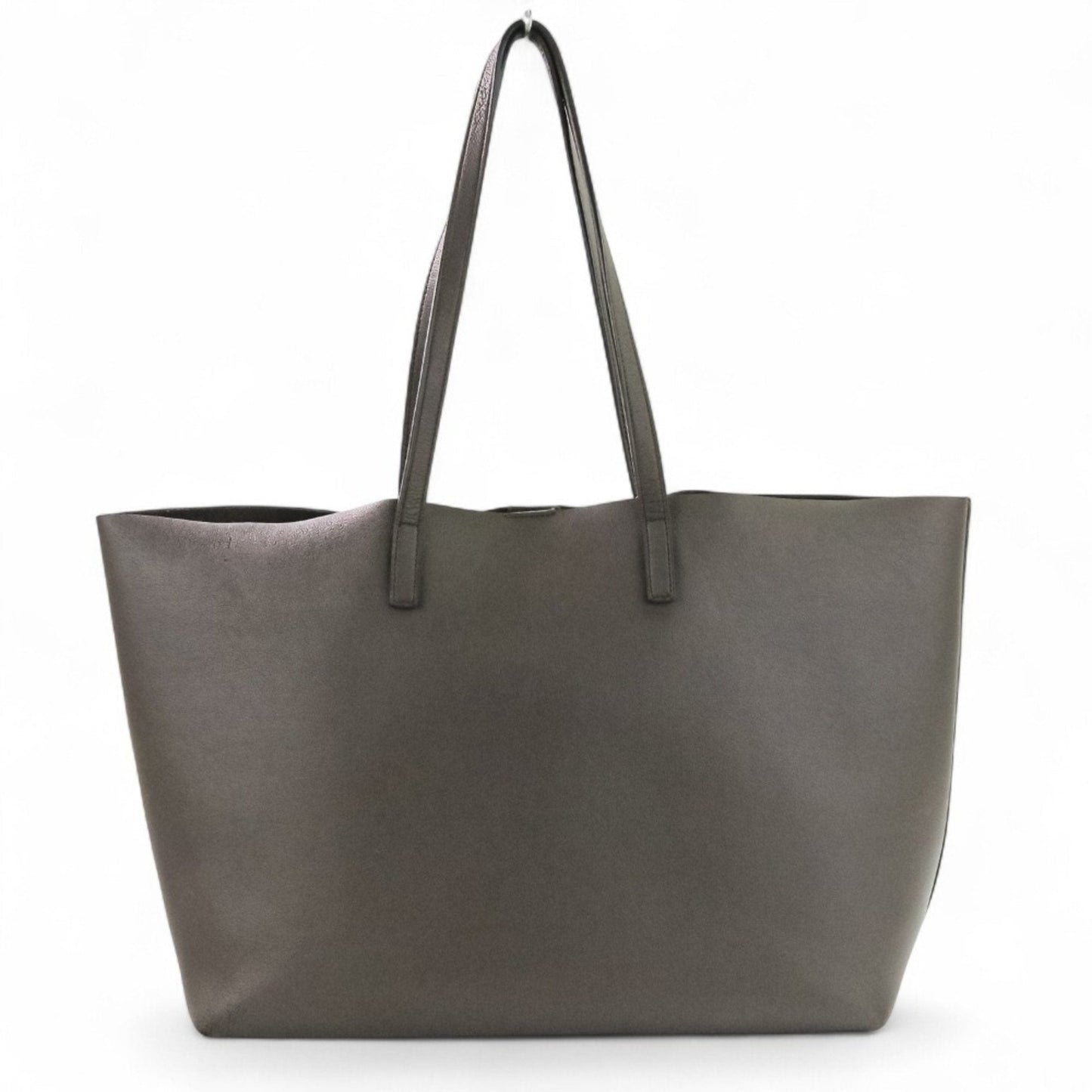Yves Saint Laurent Gray Leather Pouch Tote Bag (Pre-Owned)