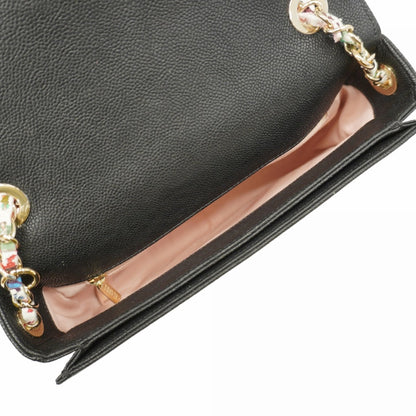 Chanel Black Grained Calfskin Handbag (Pre-Owned)