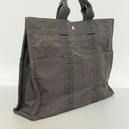 Hermes Gray Canvas Tote Bag (Pre-Owned)