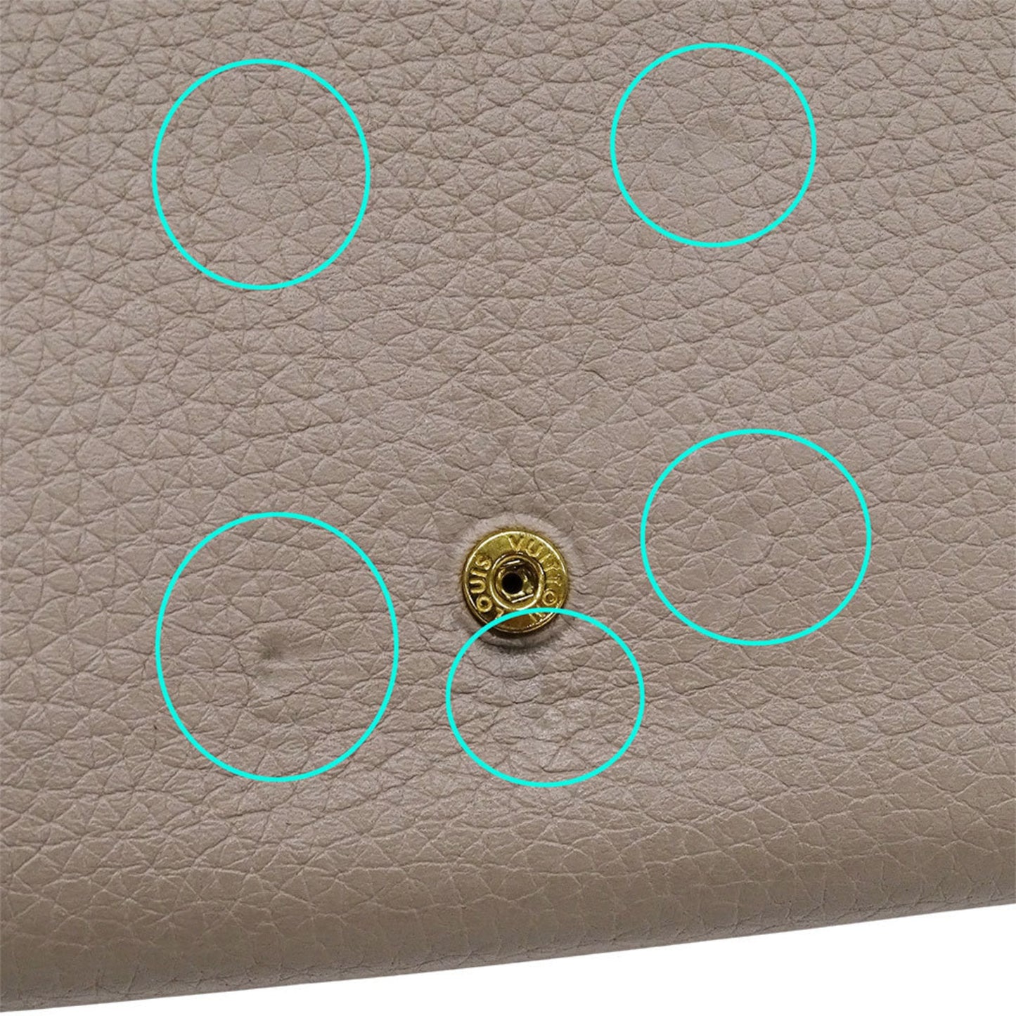 Louis Vuitton Beige Leather Long Wallet (Bi-Fold) (Pre-Owned)