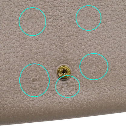 Louis Vuitton Beige Leather Long Wallet (Bi-Fold) (Pre-Owned)