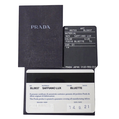 Prada Blue Saffiano Triangle Handbag Shoulder Bag (Pre-Owned)