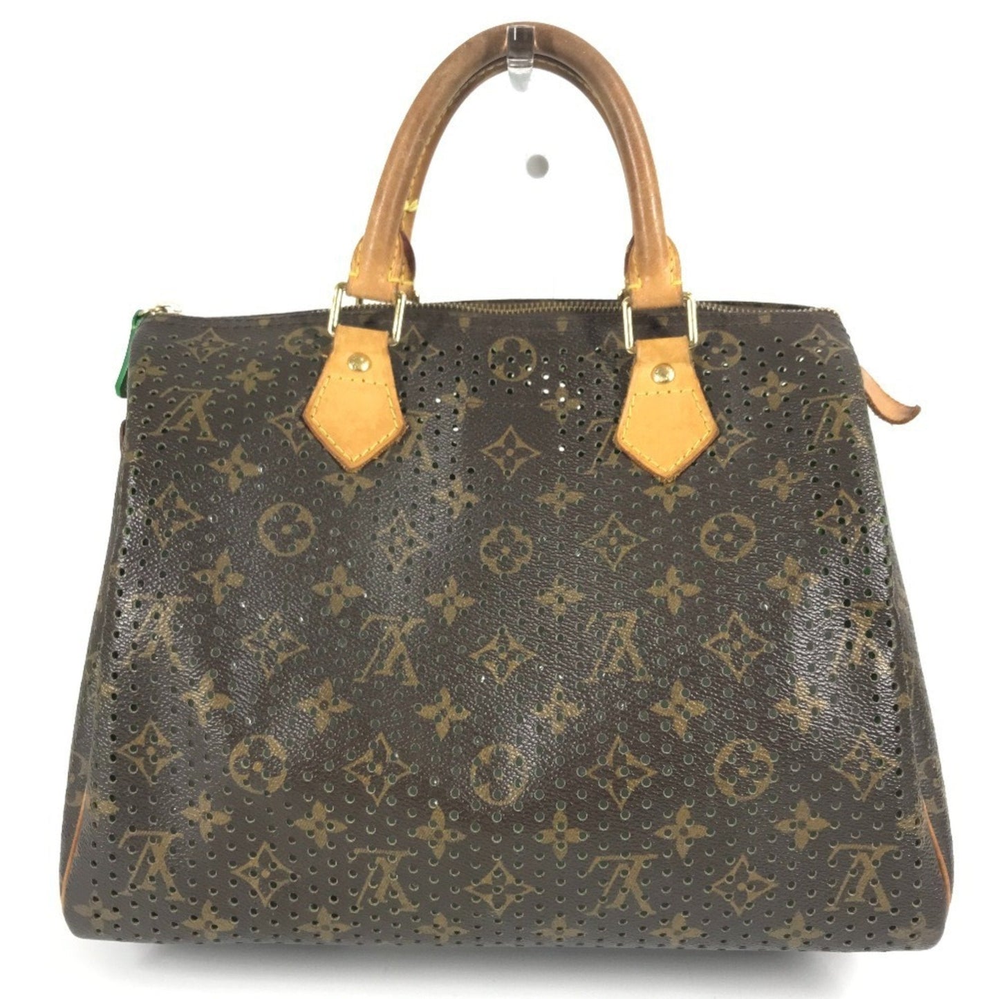 Louis Vuitton Brown Green Monogram Monogram Perforated Boston Bag Handbag Tote Bag (Pre-Owned)