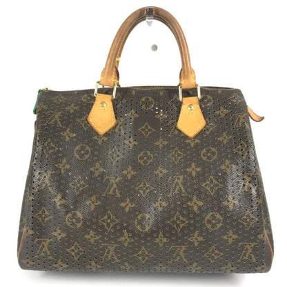 Louis Vuitton Brown Green Monogram Monogram Perforated Boston Bag Handbag Tote Bag (Pre-Owned)