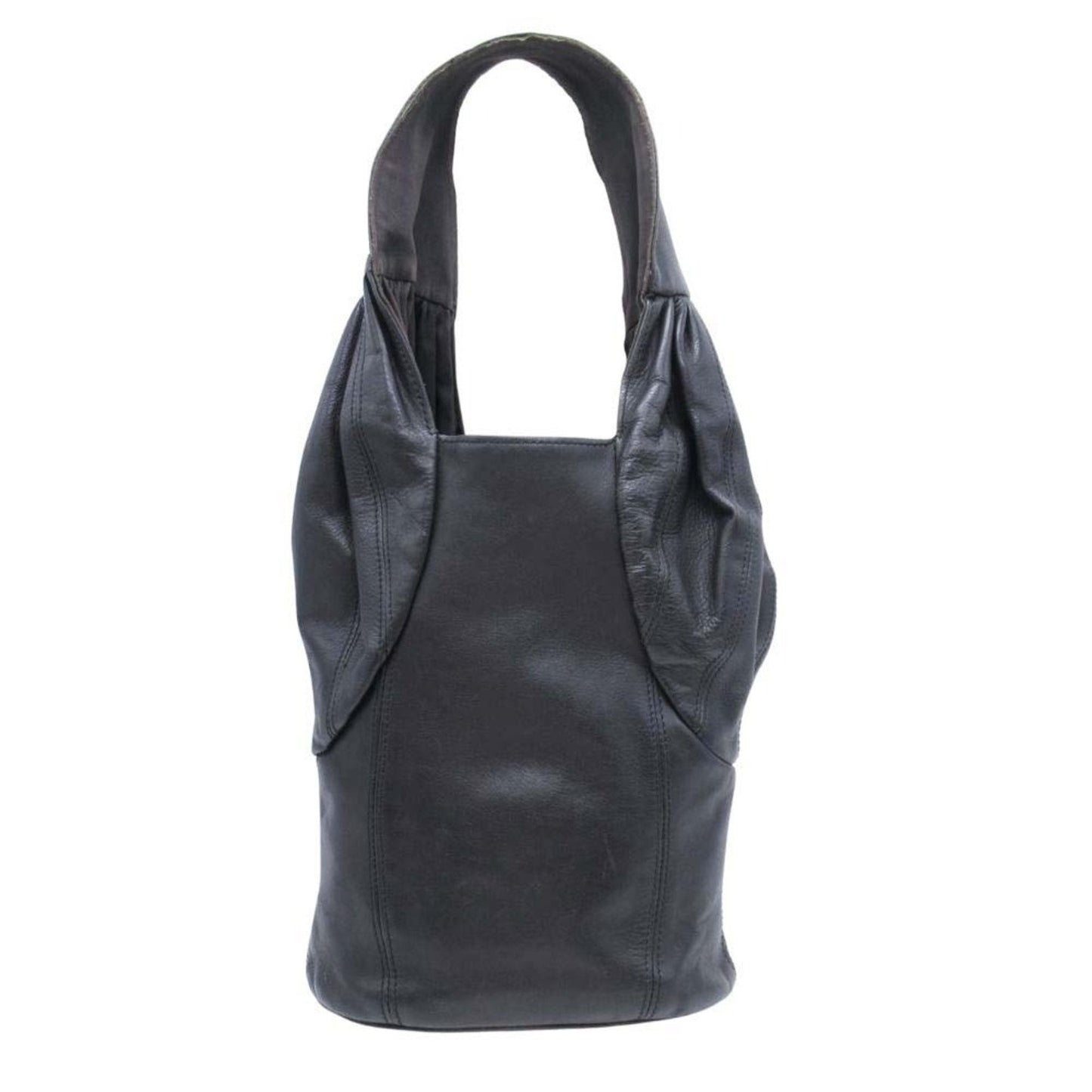 Unspecified Black Leather Pouch Tote Bag (Pre-Owned)