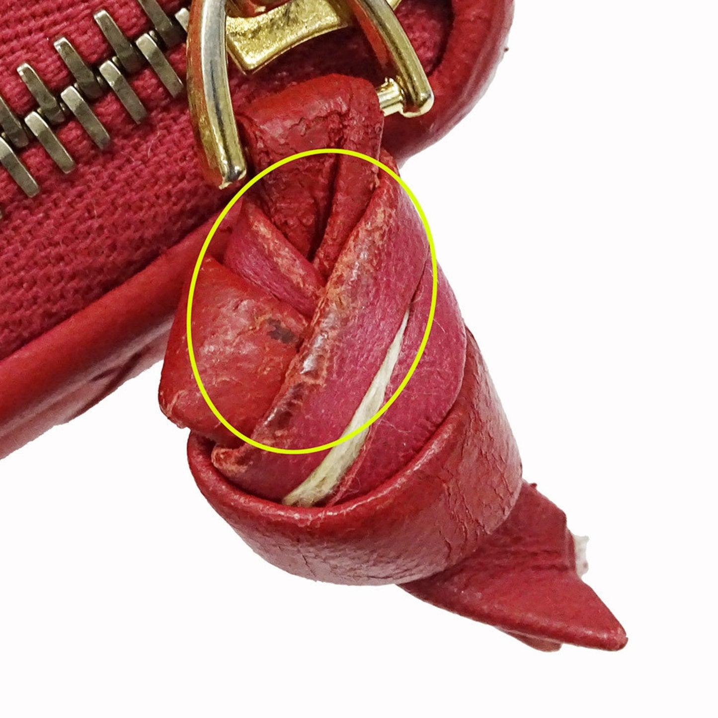 Bottega Veneta Red Color Intrecciato Long Wallet (Bi-Fold) (Pre-Owned)