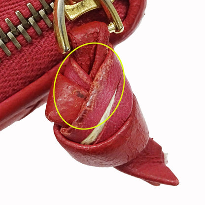 Bottega Veneta Red Color Intrecciato Long Wallet (Bi-Fold) (Pre-Owned)