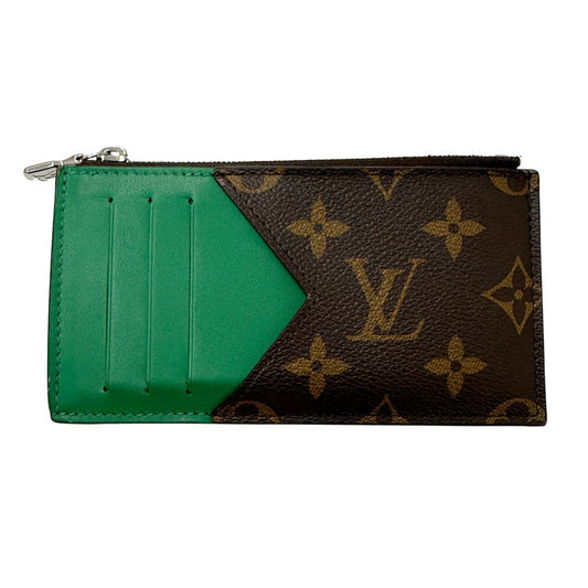 Louis Vuitton Brown Green Monogram Macassar Canvas Coin Purse/Coin Case (Pre-Owned)