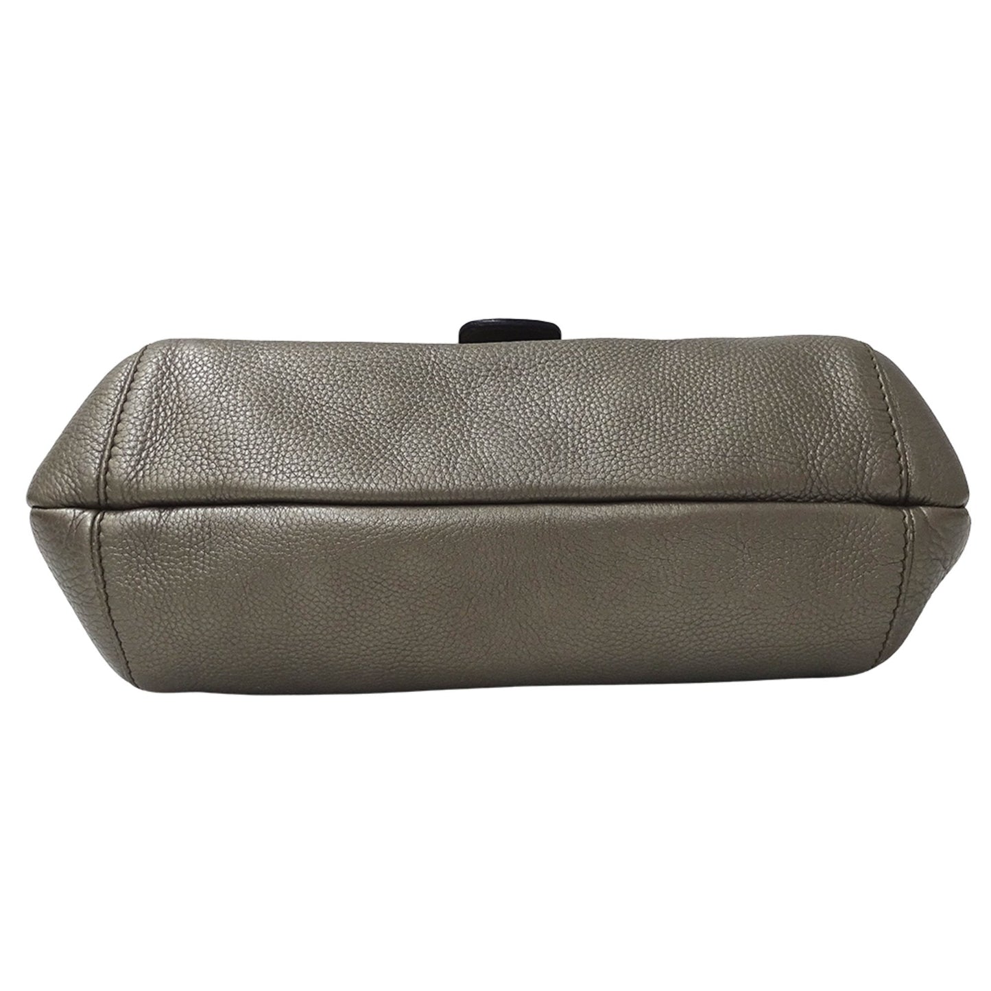 Gucci Bronze Metallic Gray Leather Shoulder Bag (Pre-Owned)