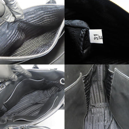 Prada Black Nylon Leather Tote Bag (Pre-Owned)