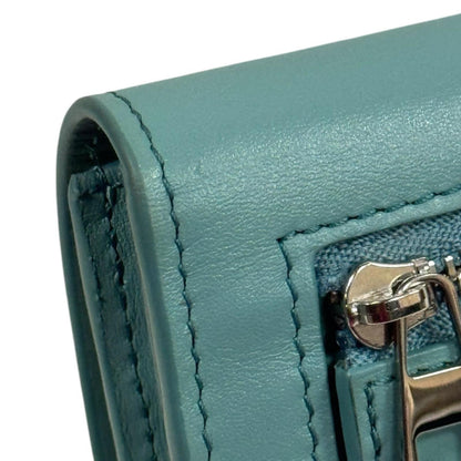 Loewe Blue Green Leather Long Wallet (Tri-Fold) (Pre-Owned)