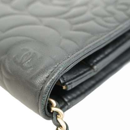 Chanel Black Leather Chain/Shoulder Wallet (Pre-Owned)