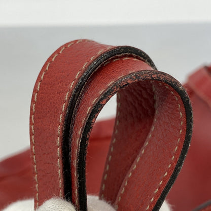 Gucci Red Color Leather Tote Bag (Pre-Owned)