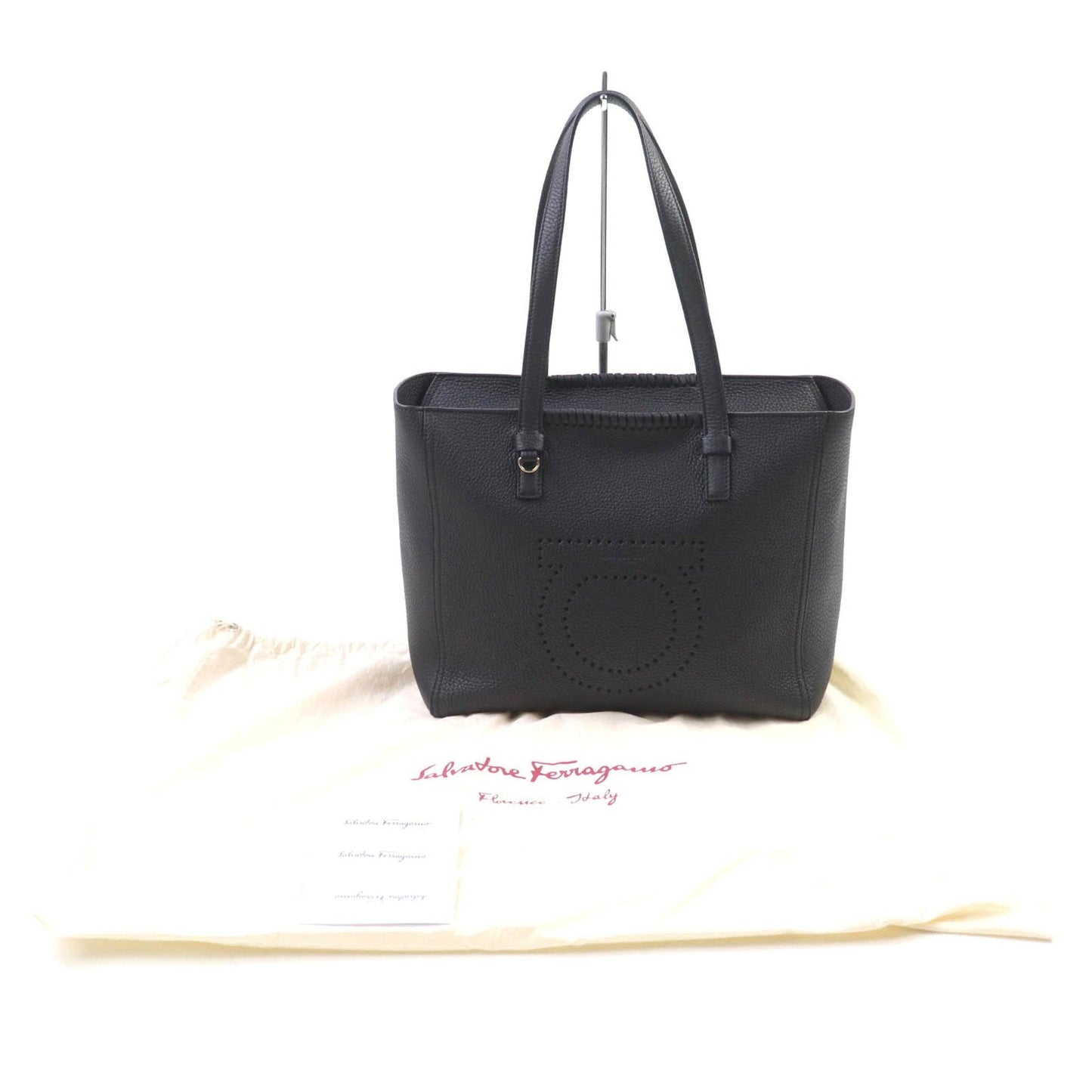 Salvatore Ferragamo Black Leather Tote Bag (Pre-Owned)