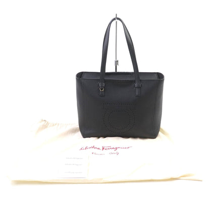 Salvatore Ferragamo Black Leather Tote Bag (Pre-Owned)
