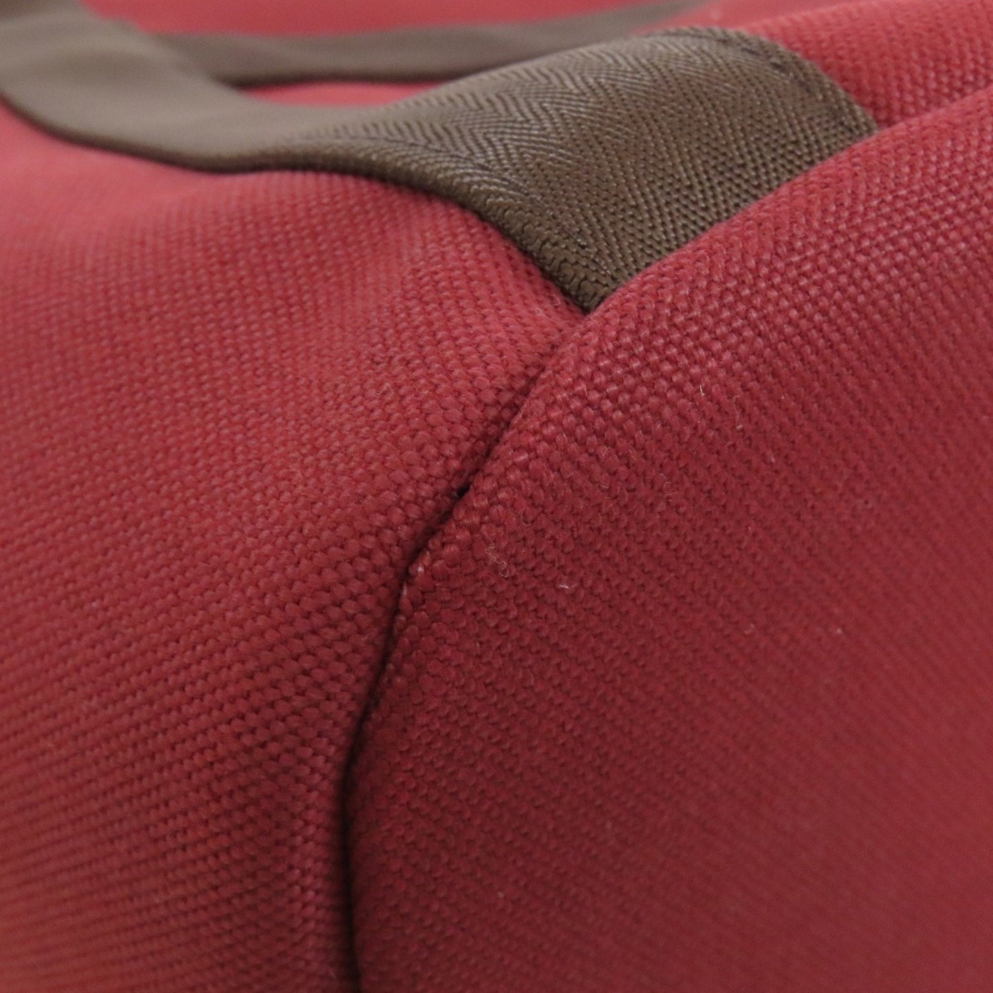 Hermes Bordeaux Brown Canvas Tote Bag (Pre-Owned)