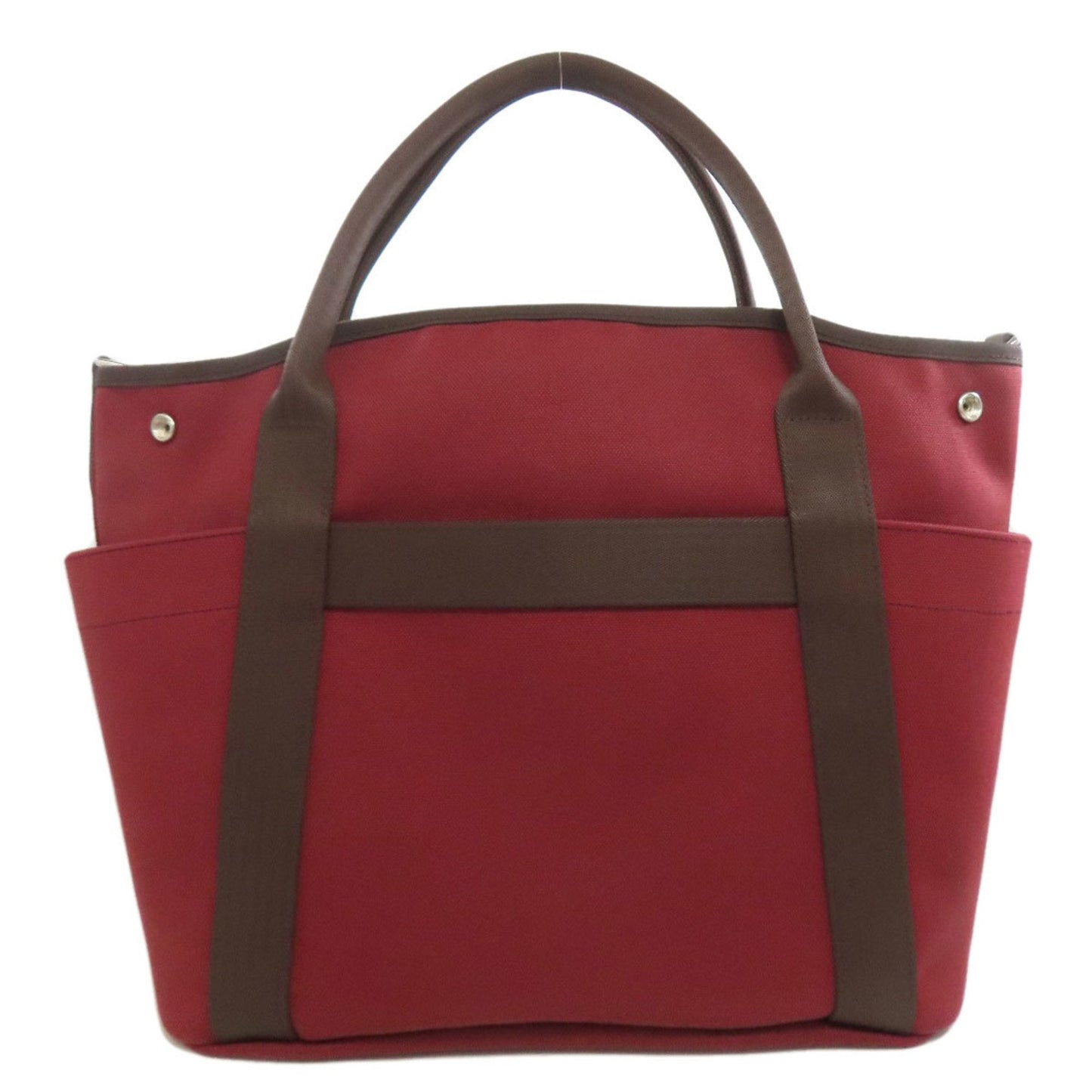 Hermes Bordeaux Brown Canvas Tote Bag (Pre-Owned)