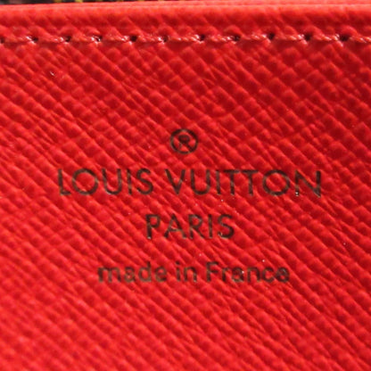 Louis Vuitton Brown Red Color Long Wallet (Bi-Fold) (Pre-Owned)