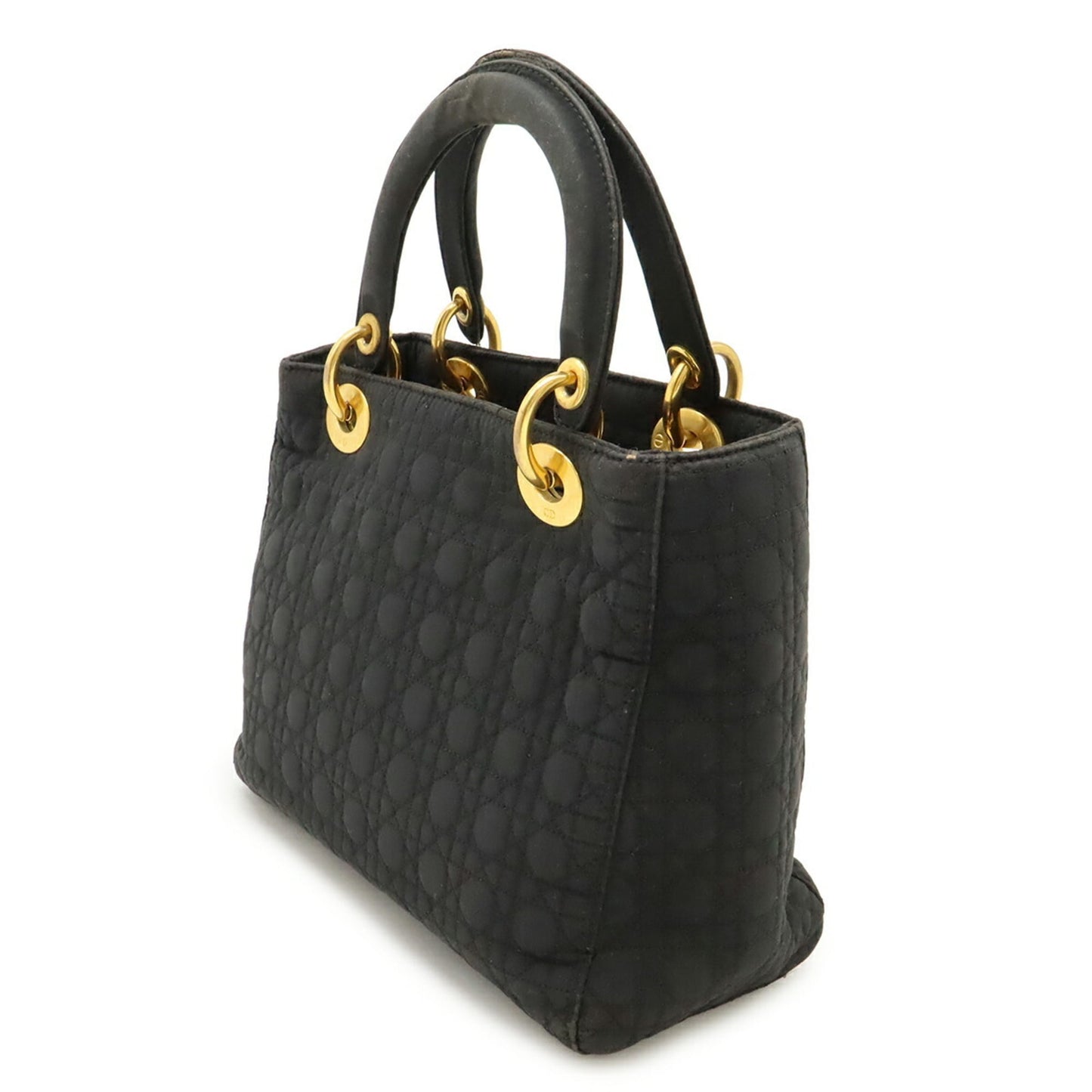 Christian Dior Lady Dior Black Nylon Handbag Tote Bag (Pre-Owned)