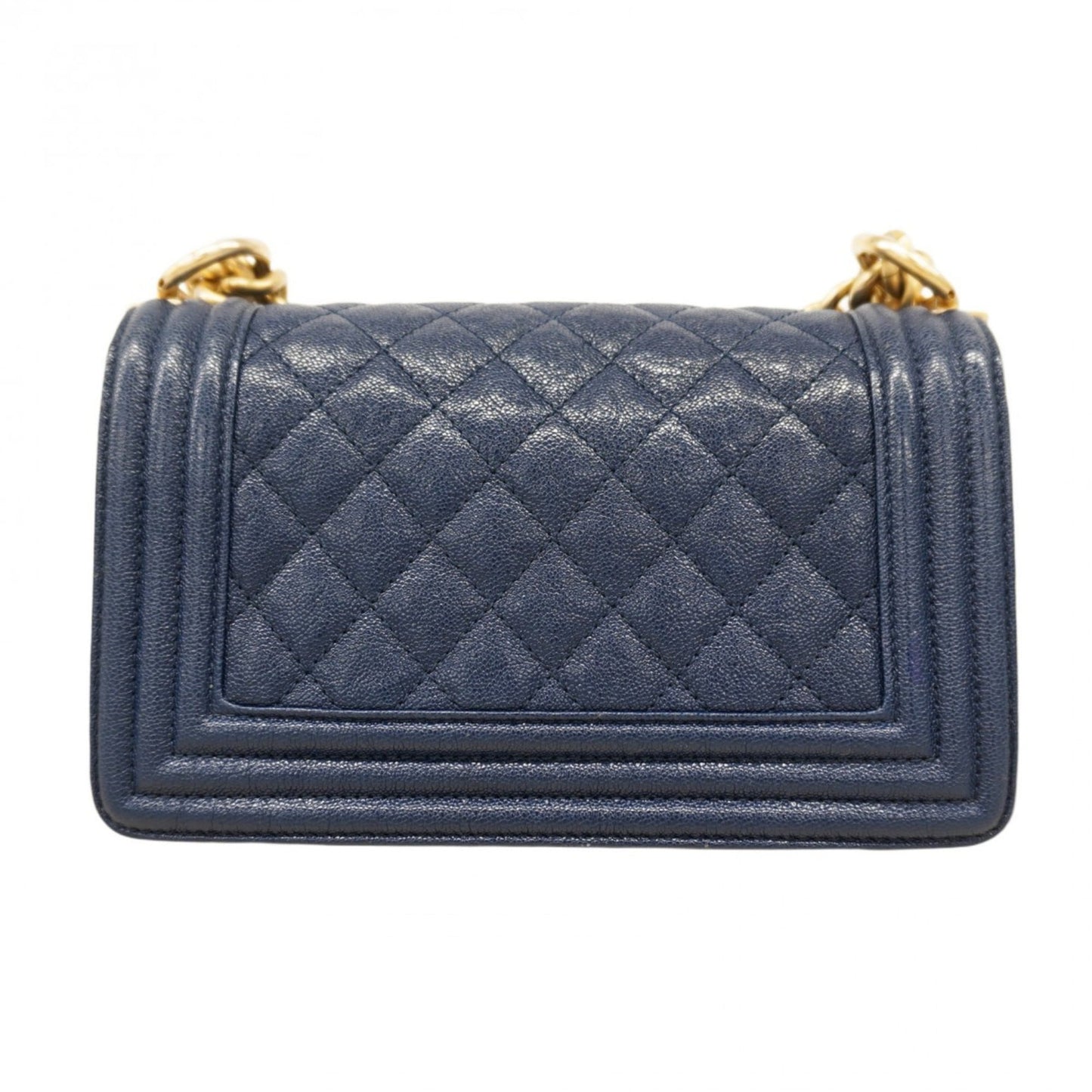 Chanel Navy Grained Calfskin Shoulder Bag (Pre-Owned)