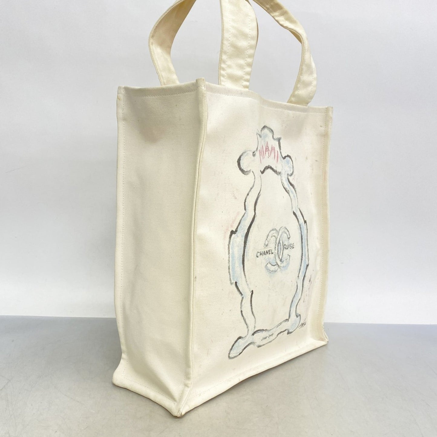 Chanel Ivory Canvas Tote Bag (Pre-Owned)