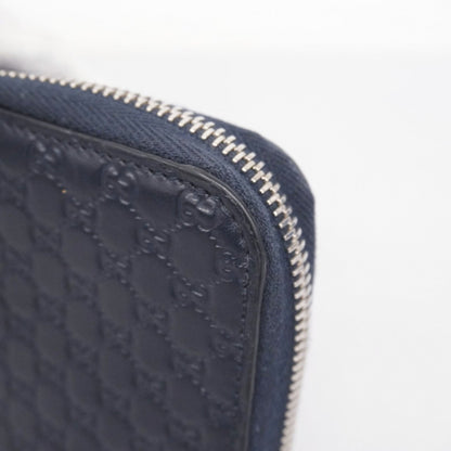 Gucci Navy Leather Long Wallet (Bi-Fold) (Pre-Owned)