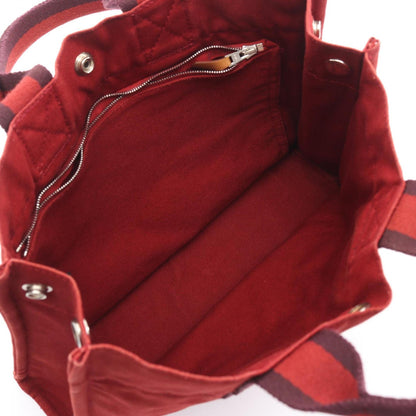 Hermes Red Color Canvas Toile H Tote Bag (Pre-Owned)