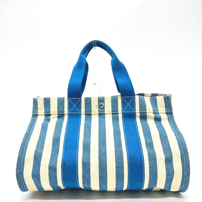Hermes Blue White Yellow Canvas Handbag Pouch Tote Bag (Pre-Owned)