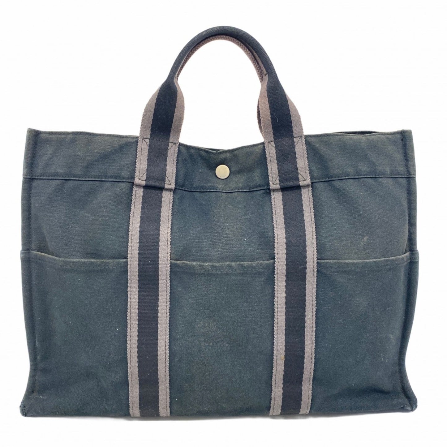 Hermes Black Canvas Tote Bag (Pre-Owned)