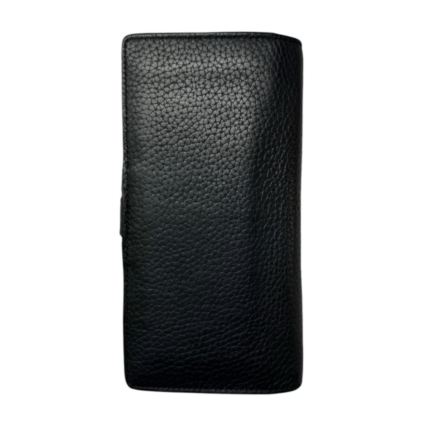 Louis Vuitton Black Noir Leather Long Wallet (Tri-Fold) (Pre-Owned)