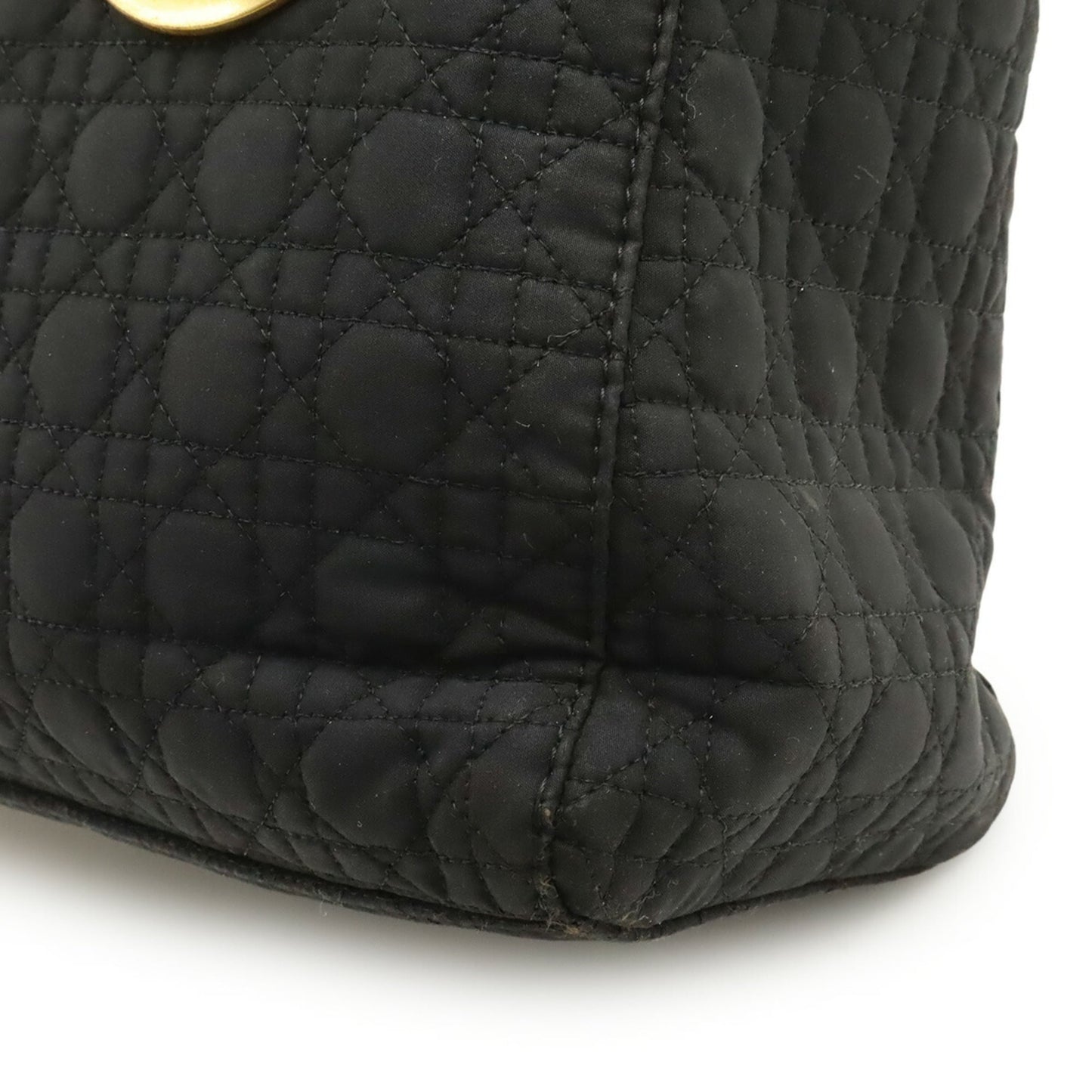 Christian Dior Lady Dior Black Nylon Handbag Tote Bag (Pre-Owned)