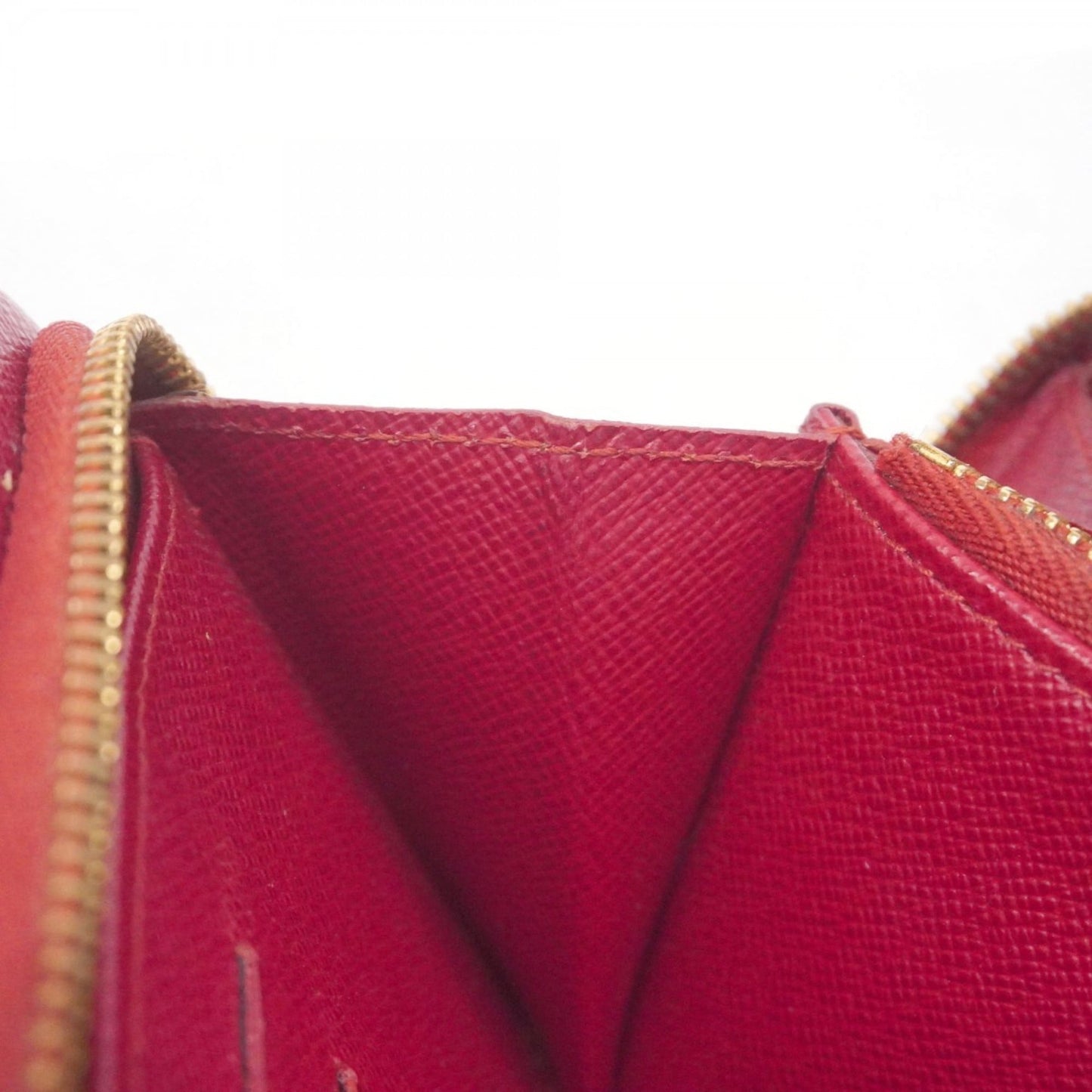 Louis Vuitton Brown Red Color Long Wallet (Bi-Fold) (Pre-Owned)