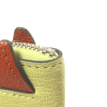 Hermes Lime Green Chevre Leather Coin Purse/Coin Case (Pre-Owned)