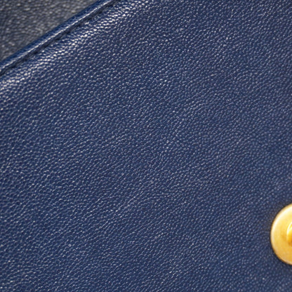 Chanel Navy Grained Calfskin Shoulder Bag (Pre-Owned)