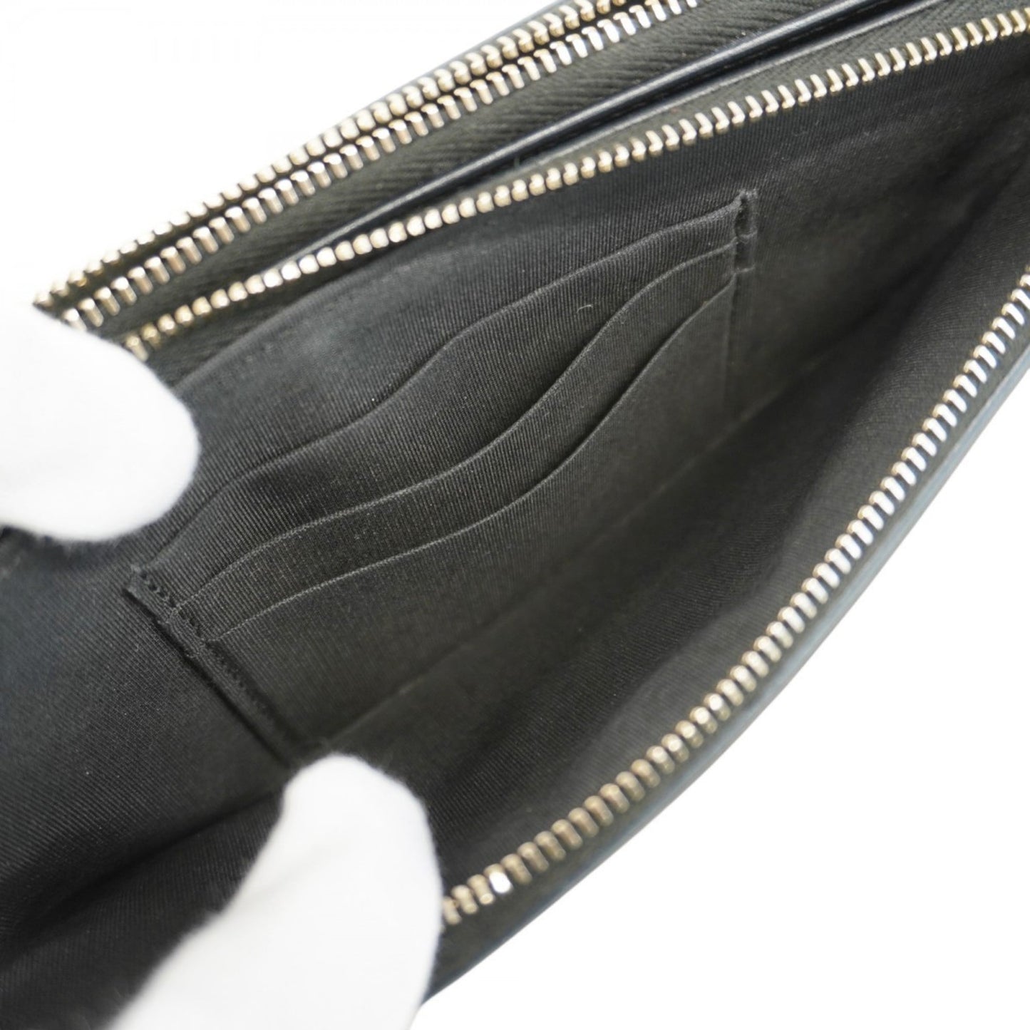 Chanel Black Grained Calfskin Chain/Shoulder Wallet (Pre-Owned)