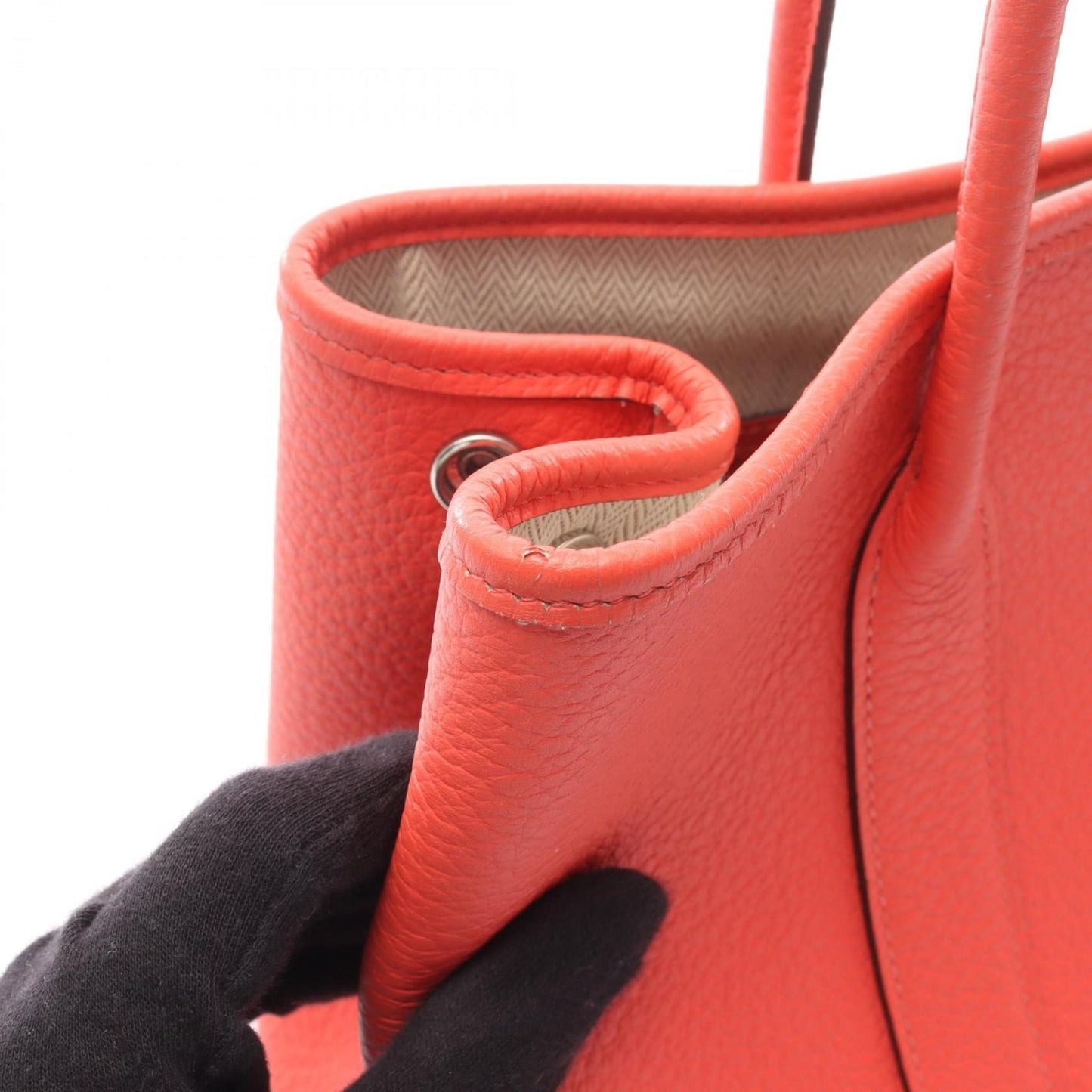 Hermes Red Color Leather Country Leather Tote Bag (Pre-Owned)