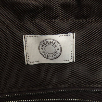 Hermes Bordeaux Brown Canvas Tote Bag (Pre-Owned)