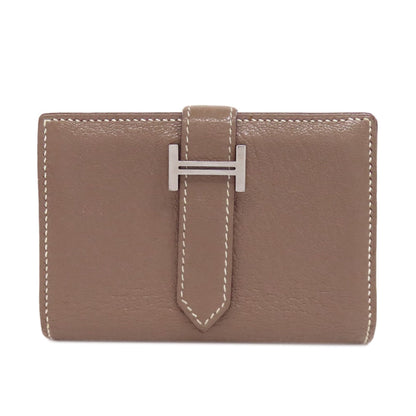 Hermes Etoupe Gray Chevre Leather Coin Purse/Coin Case (Pre-Owned)