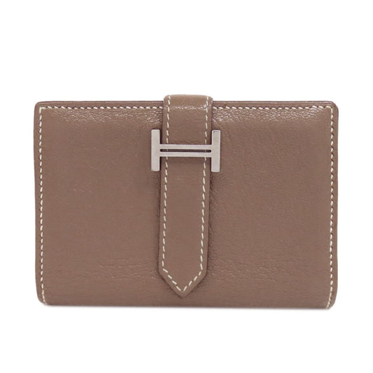 Hermes Etoupe Gray Chevre Leather Coin Purse/Coin Case (Pre-Owned)