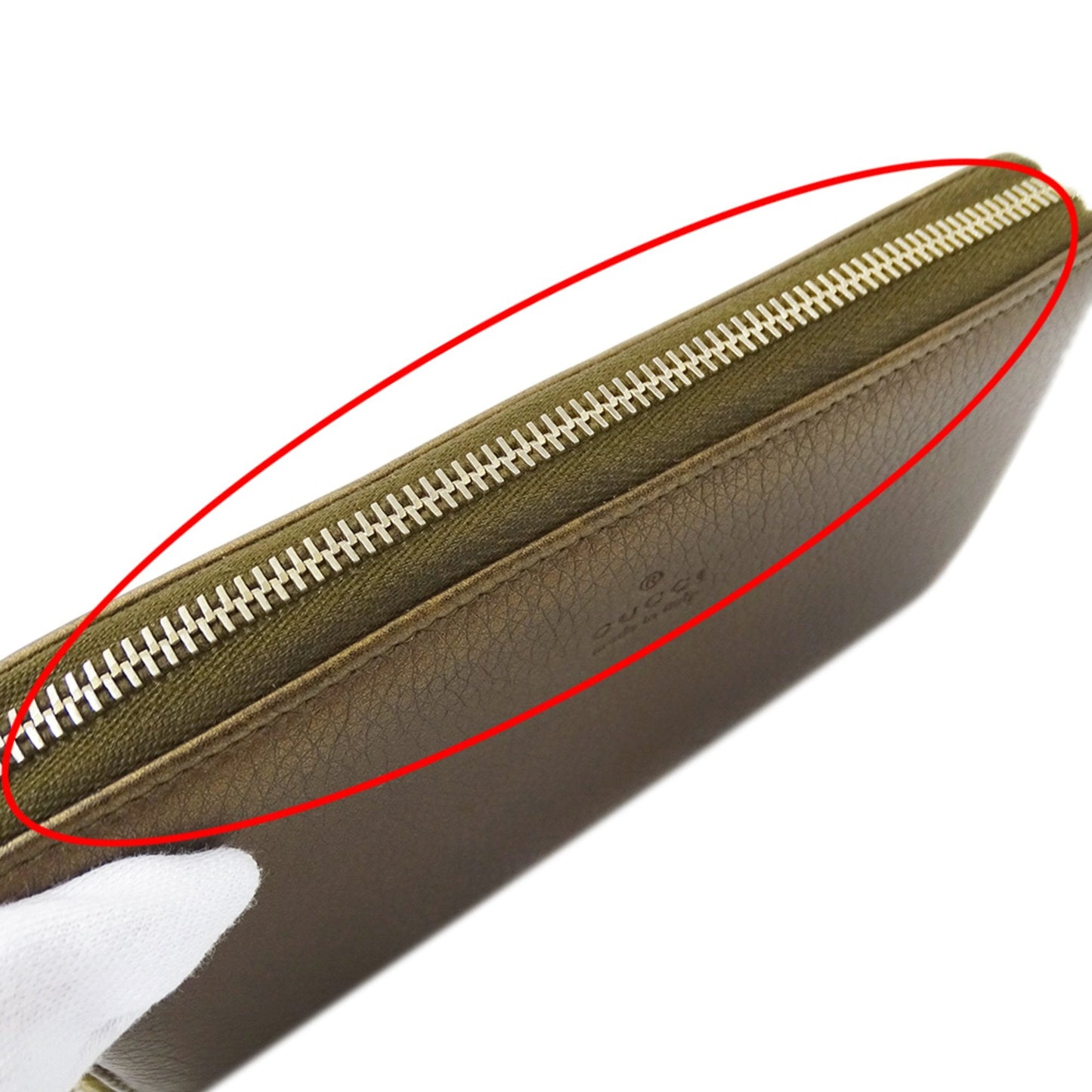 Gucci Bronze Brown Leather Long Wallet (Bi-Fold) (Pre-Owned)