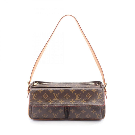 Louis Vuitton Brown Pvc Coated Canvas Leather Shoulder Bag (Pre-Owned)