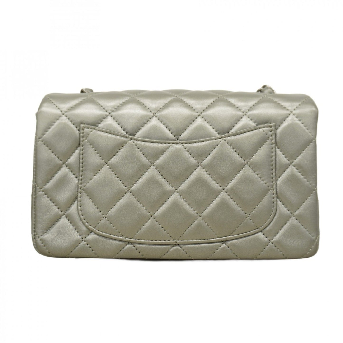 Chanel Gray Leather Shoulder Bag (Pre-Owned)