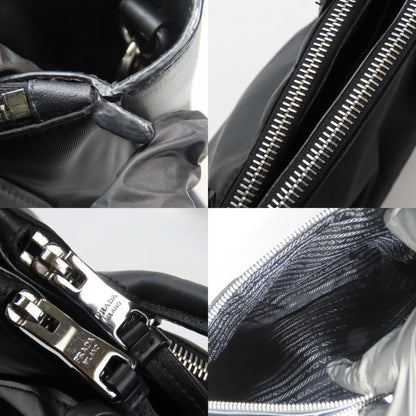 Prada Black Nylon Leather Tote Bag (Pre-Owned)