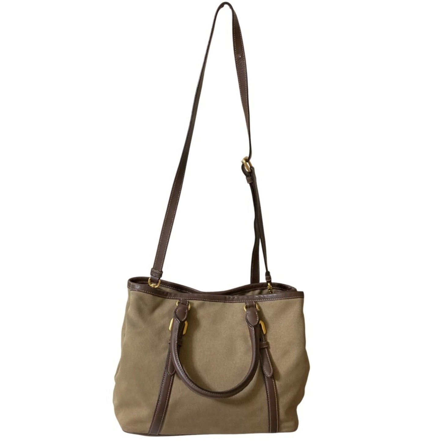 Prada Khaki Brown Handbag Tote Bag (Pre-Owned)