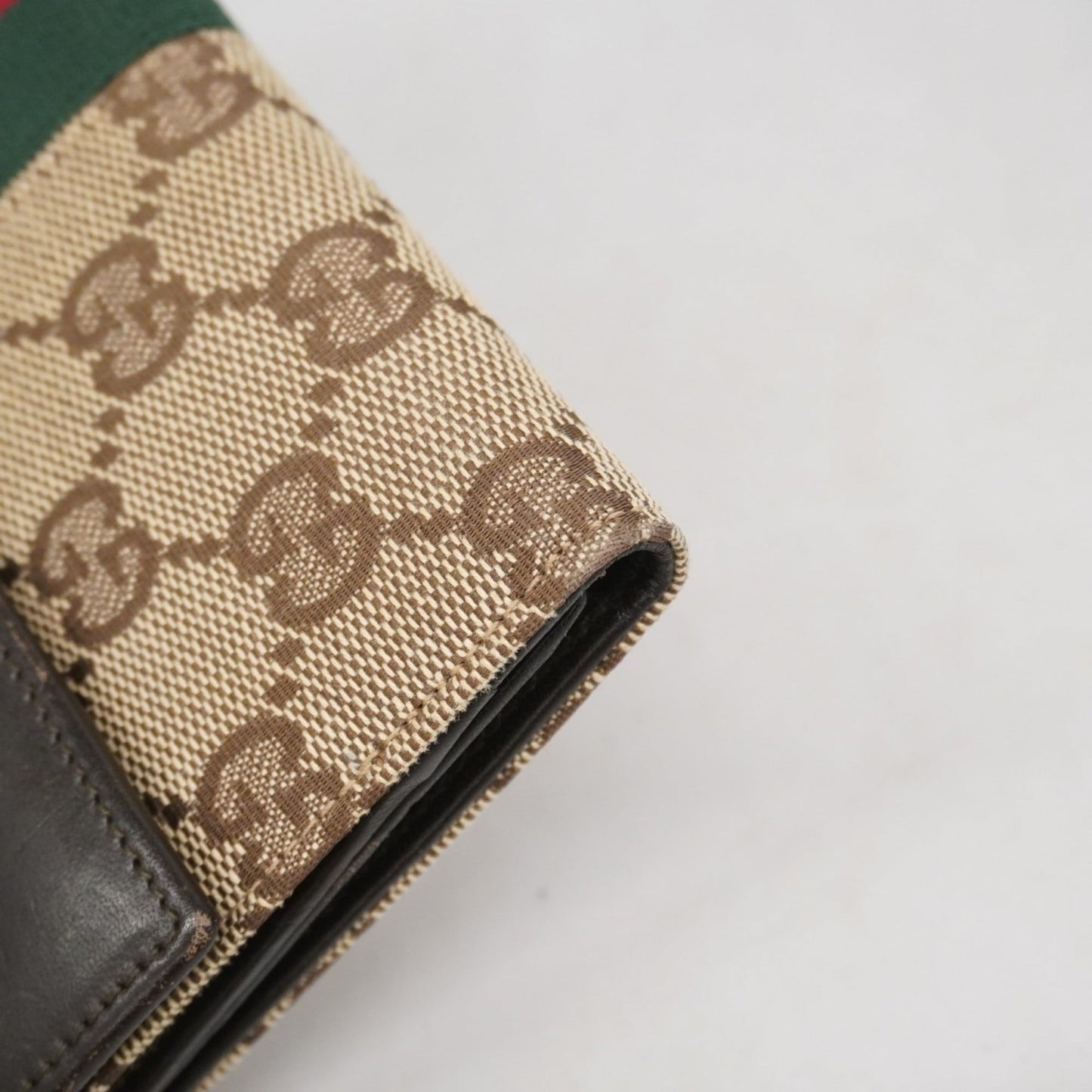 Gucci Brown Canvas Long Wallet (Bi-Fold) (Pre-Owned)